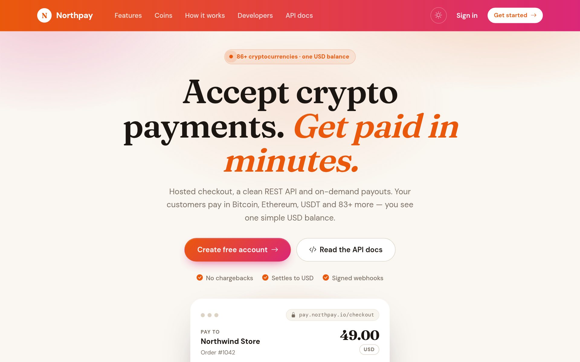 Your homepage: A ready-made landing page that sells your gateway.